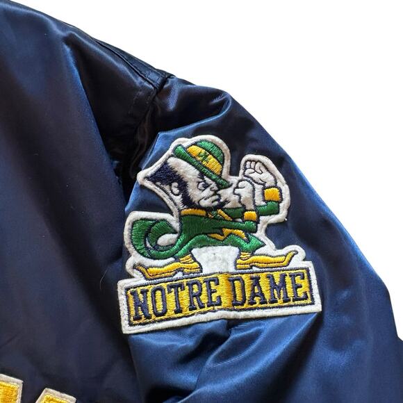 Vintage Top Of The Line By Felco University Of Notre Dame Satin Jacket Large - Picture 3 of 7